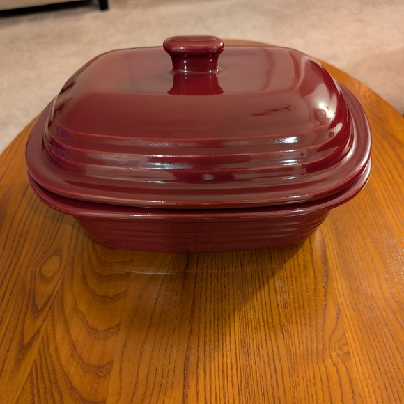 Pampered Chef Other - Pampered Chef cranberry deep covered stoneware baking dish